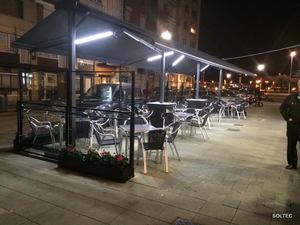 Toldo brazo telescopico