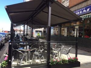 Toldo brazo telescopico