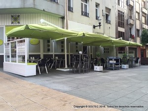 Parasol pie lateral doble